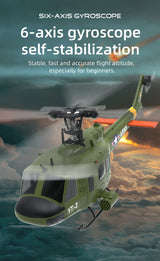 Stirlingkit YU XIANG F07 UH-1 Huey 2.4G 6CH 1/34 Scale RC Military Helicopter Flybarless Helicopter Model Easy to Fly, view 6