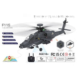 Stirlingkit YU XIANG F11-S AH64 Apache RC Helicopter 1/32 2.4G 6CH RTF GPS Smart Version, view 2