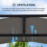 Sunjoy Darkeford Sling Canopy Pergola 10x10 - Shadow Black, view 4