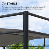 Sunjoy Darkeford Sling Canopy Pergola 10x10 - Shadow Black, view 6