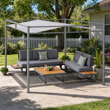 Sunjoy Darkeford Sling Canopy Lean To Pergola 10x10 - Harbor Gray, view 2