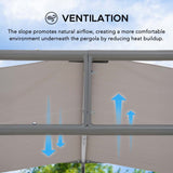 Sunjoy Darkeford Sling Canopy Lean To Pergola 10x10 - Harbor Gray, view 4