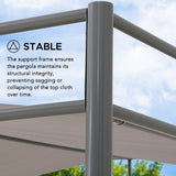 Sunjoy Darkeford Sling Canopy Lean To Pergola 10x10 - Harbor Gray, view 6