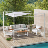 Sunjoy Darkeford Sling Canopy Lean To Pergola 10x10 - White, view 2