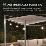 Sunjoy Darkeford Sling Canopy Lean To Pergola 10x10 - White, view 6