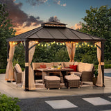 Sunjoy Metal Gazebo with Aluminum Frame and Privacy Netting, 11x13, view 2