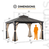 Sunjoy Metal Gazebo with Aluminum Frame and Privacy Netting, 11x13, view 3