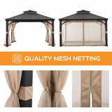Sunjoy Metal Gazebo with Aluminum Frame and Privacy Netting, 11x13, view 4