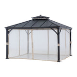 Sunjoy Crown Lattice Hardtop Patio Gazebo 11' × 13',  Matte Black, view 4