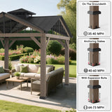 Sunjoy Heavy-Duty Wooden Gazebo with Decorative Roof Vent, 12x12, view 5