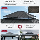 Sunjoy Extra-Large Vent Top Wood Gazebo with 5.5" Thick Posts, Netting & Curtains, 11x13, view 5
