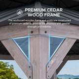 Sunjoy Grand Double-Tier Wooden Gazebo 13' x 15' - Driftwood Cedar, view 6