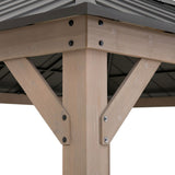 Sunjoy Antrim Skylight Cedar Gazebo - Dark Wood, 13x15, view 6