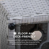Sunjoy Wicker & Aluminum Small Patio Umbrella Table 16'' - Gray, view 6