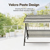 Sunjoy 2-Seat Italian-Made Patio Swing Chair – Stripe, view 6