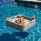 Sunjoy Aquasis Wicker Floating Pool Tray 24" x 24" - Harbor Gray, view 2