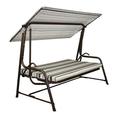 Sunjoy 4-Seat Italian-Made Patio Swing Chair / Bed โ Stripe