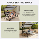 Sunjoy 4-Seat Italian-Made Patio Swing Chair / Bed – Stripe, view 4
