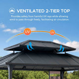 Sunjoy Rochdale Grill Gazebo with Shelves and Hooks, 7x9, view 6