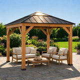Sunjoy Antrim Skylight Cedar Gazebo, 9x9, view 2