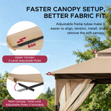 Sunjoy Soft Top Gazebo with Mosquito Netting, 9x9 - Beige & Brown, view 4