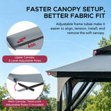 Sunjoy Soft Top Gazebo with Mosquito Netting, 9x9 - Light Gray & Black, view 4