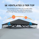 Sunjoy Soft Top Gazebo with Mosquito Netting, 9x9 - Light Gray & Black, view 6