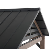 Sunjoy Apex Woodgrain Gable Steel Roof Patio Gazebo, 13×13, view 5