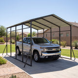 Sunjoy Armored Heavy-Duty Steel Carport 12' × 20', with Gambrel Metal Roof, view 2