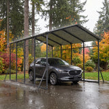 Sunjoy Armored Heavy-Duty Steel Carport 12' × 20', with Gambrel Metal Roof, view 3