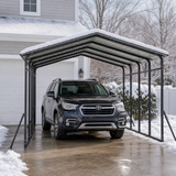 Sunjoy Armored Heavy-Duty Steel Carport 12' × 20', with Gambrel Metal Roof, view 4