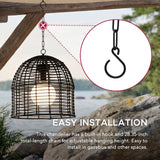 Sunjoy Chandelier Wicker Hanging Light Fixture with Remote Control - Black, view 5