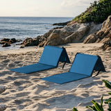 Sunjoy Beach Mat with Adjustable Backrest for Adults (Set of 2) - Blue, view 2