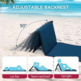 Sunjoy Beach Mat with Adjustable Backrest for Adults (Set of 1) - Blue, view 3