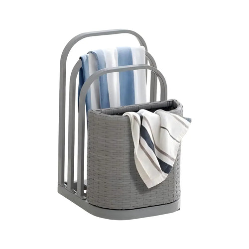 Sunjoy Rust-proof Aluminum Pool Float Storage Rack Organizer 16'' - Gray