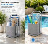 Sunjoy Rust-proof Aluminum Pool Float Storage Rack Organizer 16'' - Gray, view 4