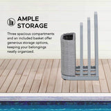 Sunjoy Rust-proof Aluminum Pool Float Storage Rack Organizer 16'' - Gray, view 5