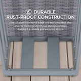 Sunjoy Rust-proof Aluminum Pool Float Storage Rack Organizer 16'' - Gray, view 6