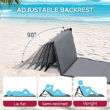 Sunjoy Beach Mat with Adjustable Backrest for Adults (Set of 2) - Gray, view 3