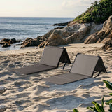 Sunjoy Beach Mat with Adjustable Backrest for Adults (Set of 2) - Khaki, view 2