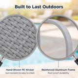 Sunjoy Oversized Rust-proof Wicker Pool Organizer 35'' - Gray, view 4