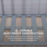 Sunjoy Oversized Rust-proof Wicker Pool Organizer 35'' - Gray, view 6