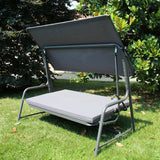 Sunjoy 4-Seat Italian-Made Patio Swing Chair / Bed – Gray, view 2