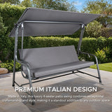 Sunjoy 4-Seat Italian-Made Patio Swing Chair / Bed – Gray, view 4