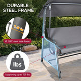 Sunjoy 4-Seat Italian-Made Patio Swing Chair / Bed – Gray, view 5