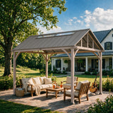 Sunjoy Maple Hills Skylight Pitched PC-Roof Gazebo, 11x13, view 2
