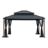 Sunjoy Stanwood Solar Lighting Dual-Roof Gazebo, 13x15, view 3