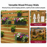 Sunjoy Wooden Pergola with Privacy Screen & Hanging Planters, 10x10, view 3
