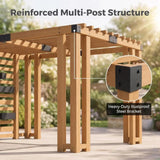 Sunjoy Wooden Pergola with Privacy Screen & Hanging Planters, 10x10, view 4