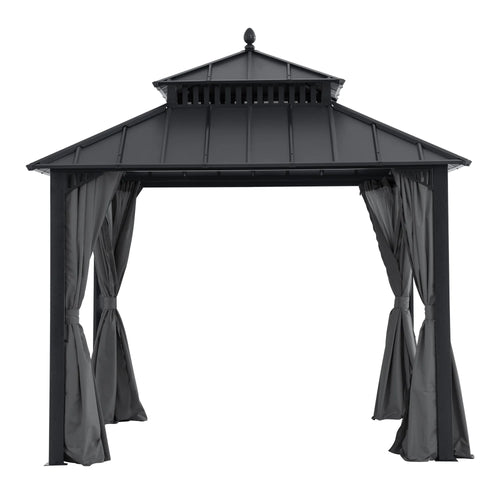Sunjoy Kingston Aluminum Gazebo - Slate Gray, 10x10
